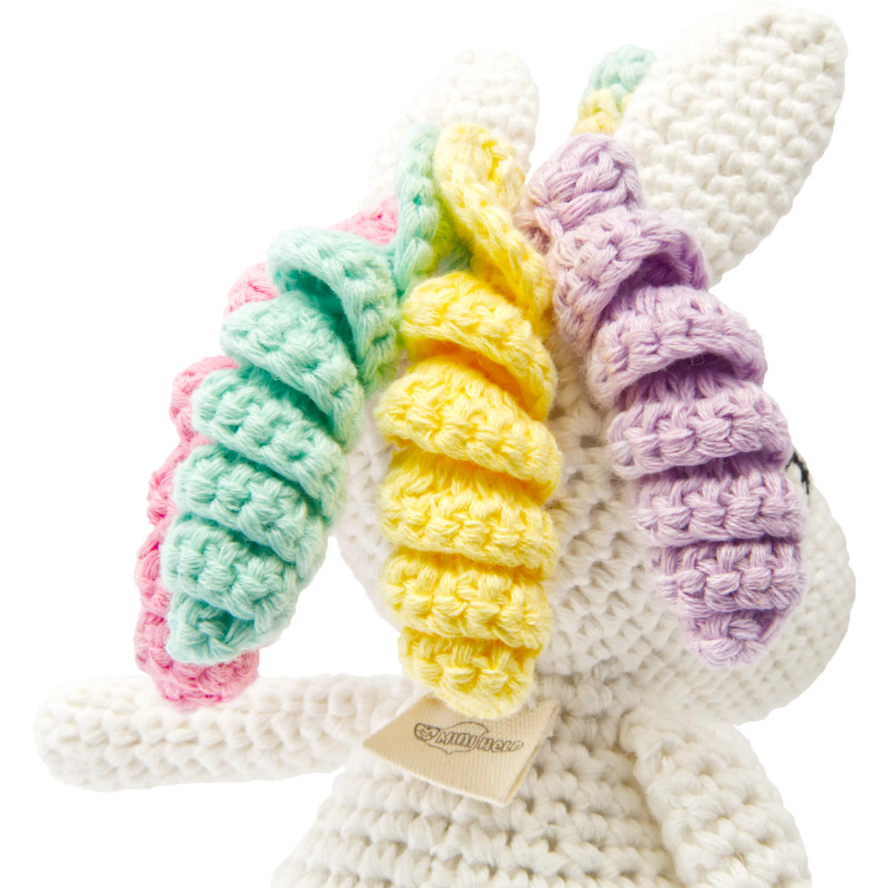 Süßes Einhorn mit bunten Locken, von Hand gehäkelt, perfektes Geschenk für kleine und grosse Mädchen 