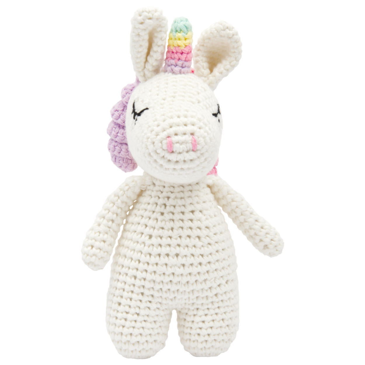 Süßes Einhorn mit bunten Locken, von Hand gehäkelt, perfektes Geschenk für kleine und grosse Mädchen 