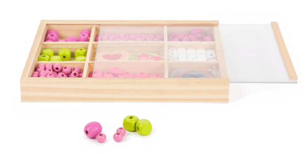 Bunte Fädelperlen in Box