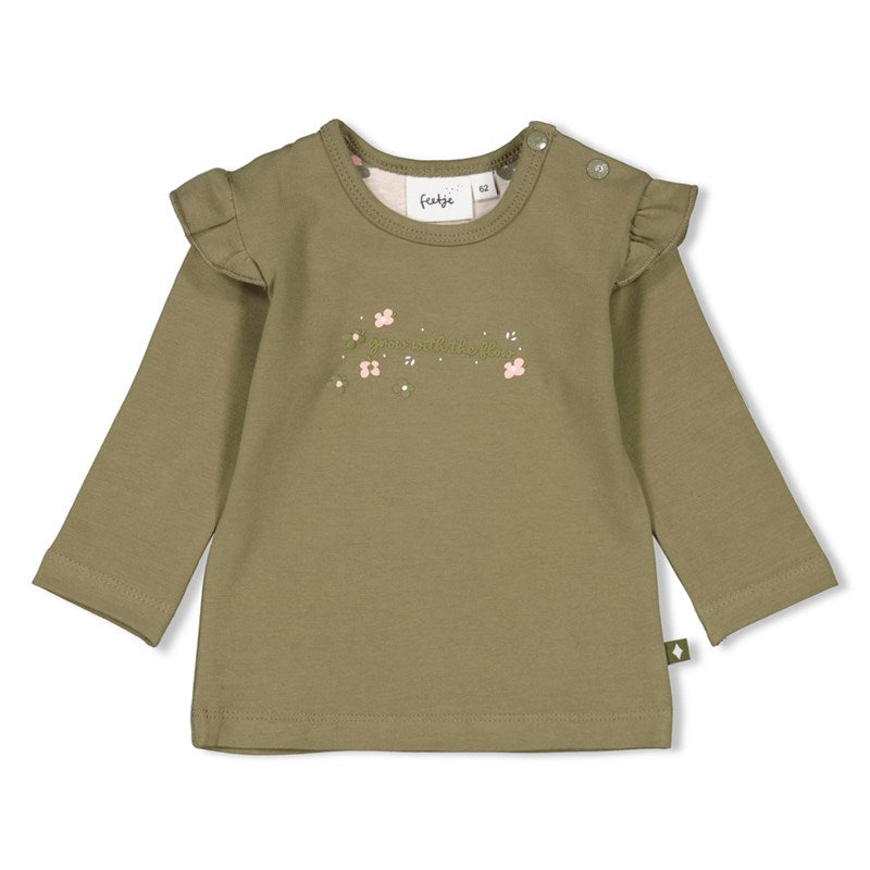 Feetje - Longsleeve "Grow with the flow" in olive