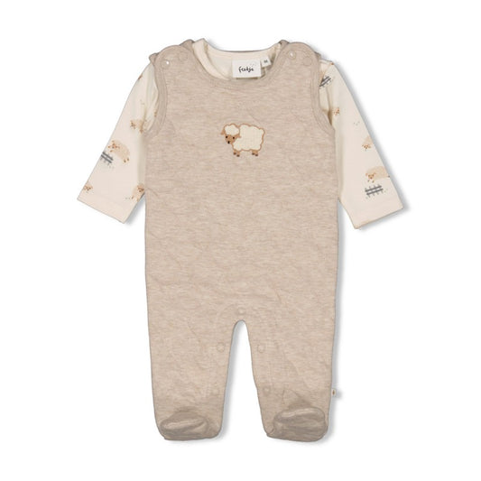 Niedliches 2 teiliges Strampler Set mit Schafen aus Bio-Baumwolle 