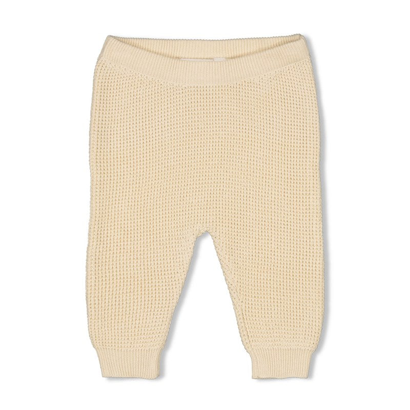 Schöne Strickhose für Babies in Sand-Melange 