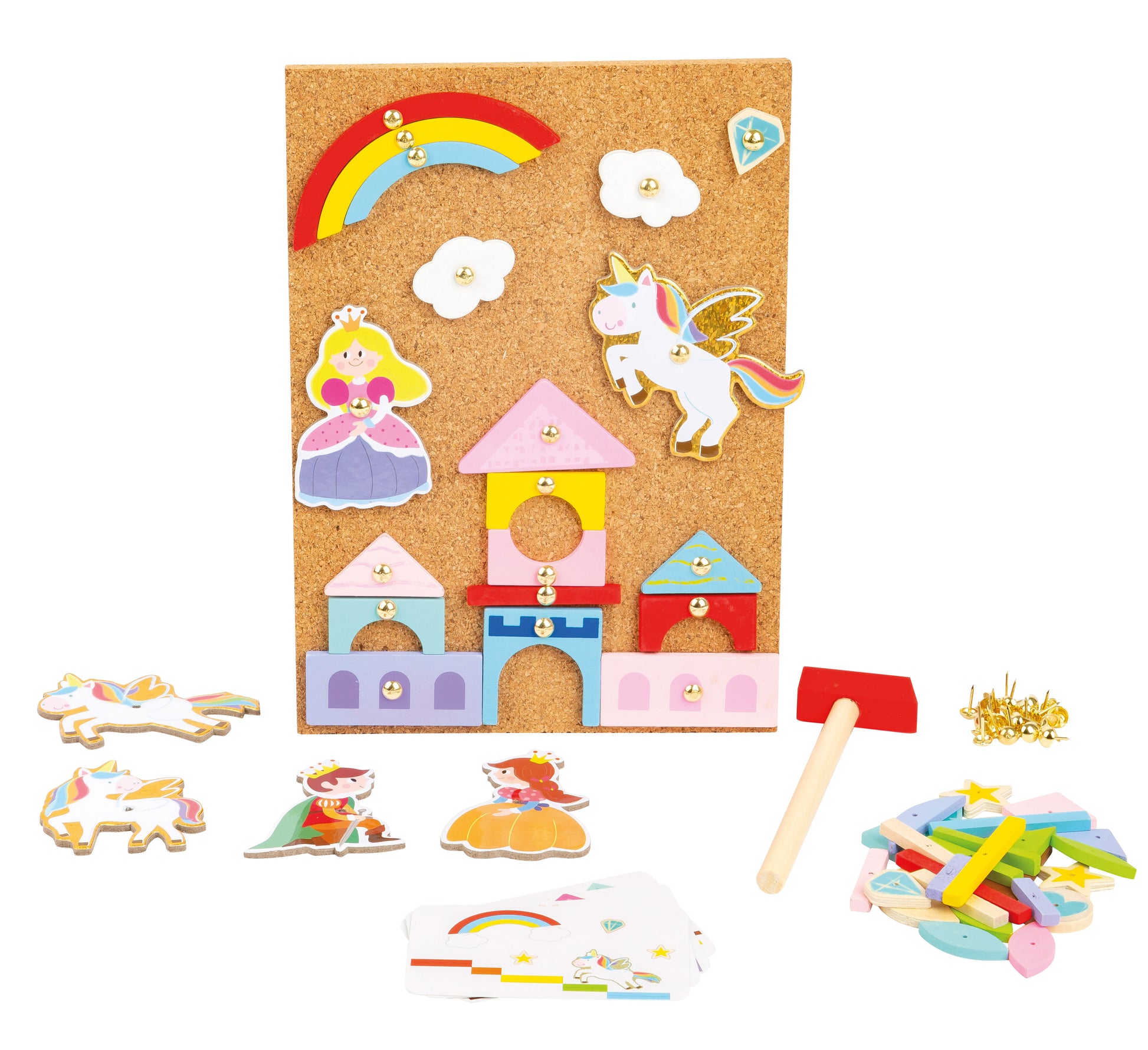 Kreatives Spielen und Gestalten ist ganz einfach mit dem tollen Hämmerchenspiel mot Einhorn, Prinzessin und co. 