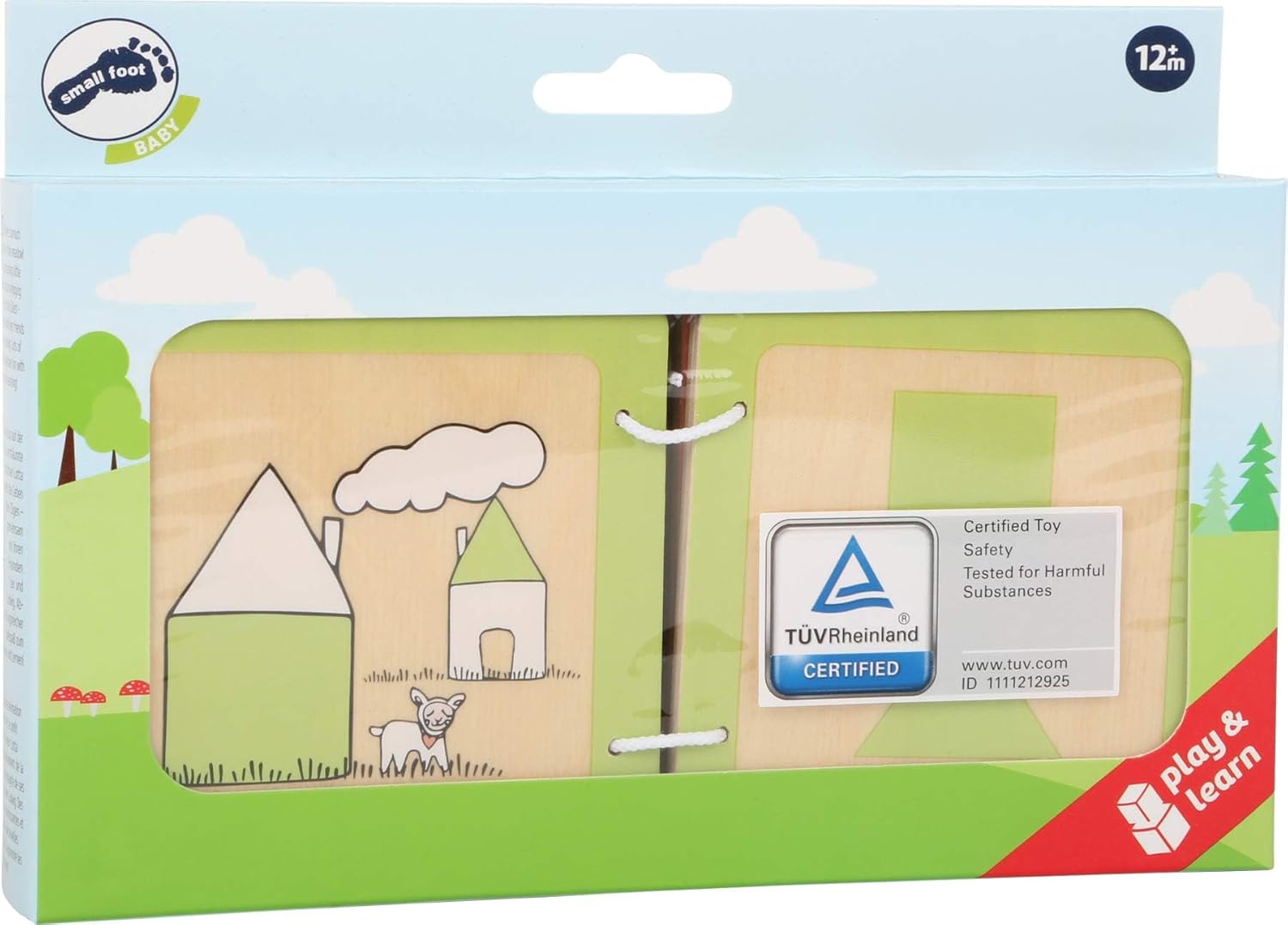 Erstes Holzbuch für die Kleinsten mit dem niedlichen Schaf Lotta die die Formen näher bringt