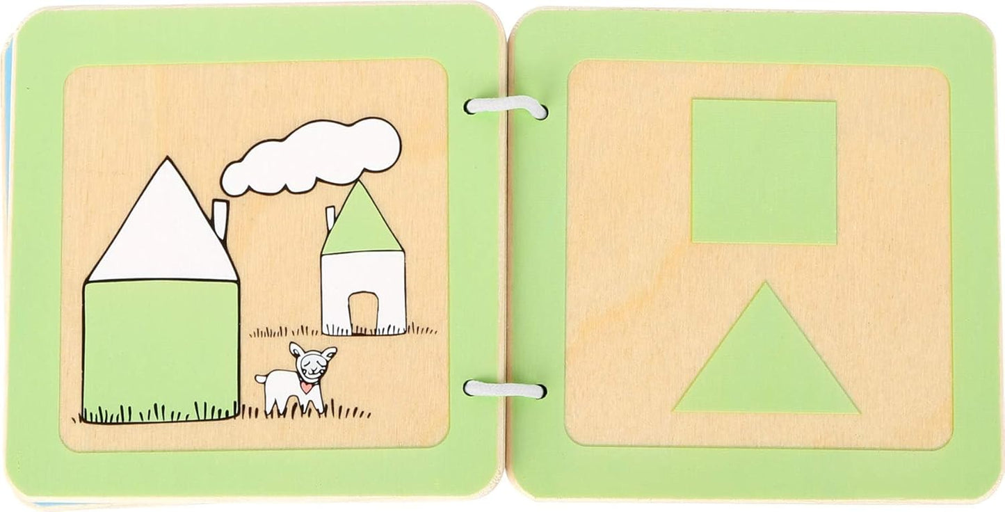 Erstes Holzbuch für die Kleinsten mit dem niedlichen Schaf Lotta die die Formen näher bringt