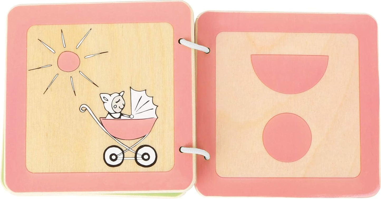 Erstes Holzbuch für die Kleinsten mit dem niedlichen Schaf Lotta die die Formen näher bringt