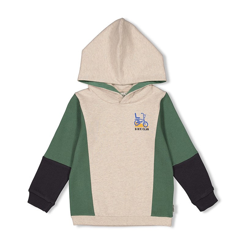 Cooler Hoody mit Kapuze in Sand Melange aus Bio-Baumwolle