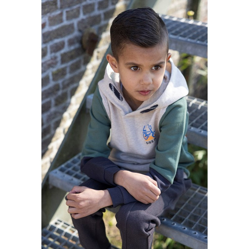 Cooler Hoody mit Kapuze in Sand Melange aus Bio-Baumwolle