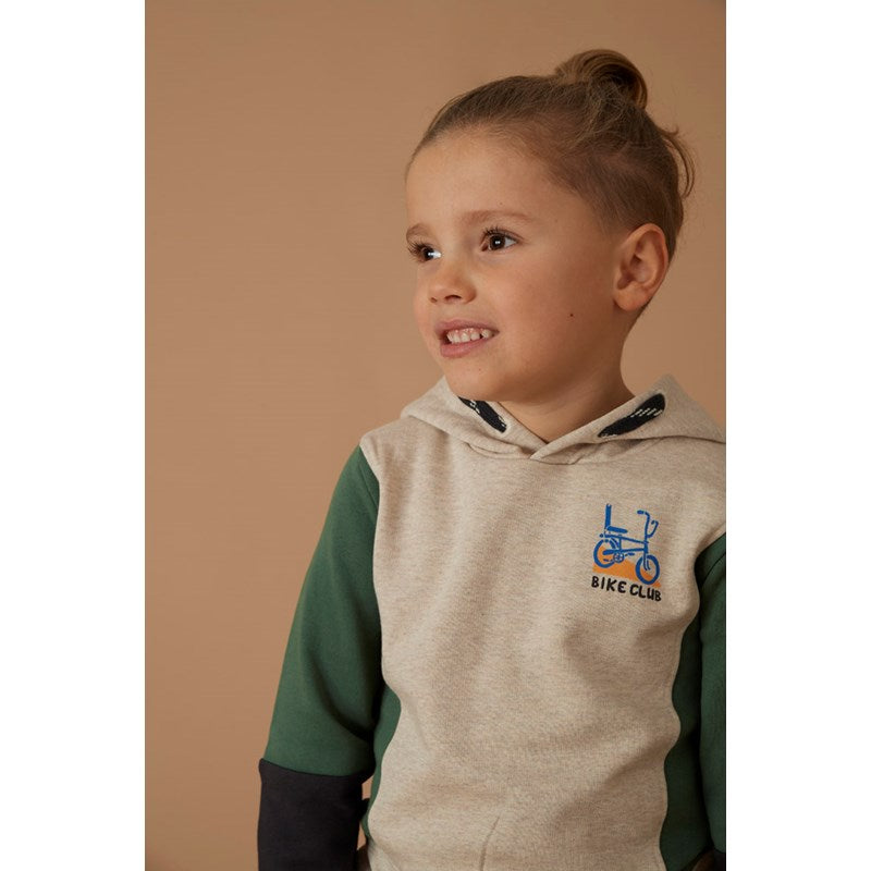 Cooler Hoody mit Kapuze in Sand Melange aus Bio-Baumwolle