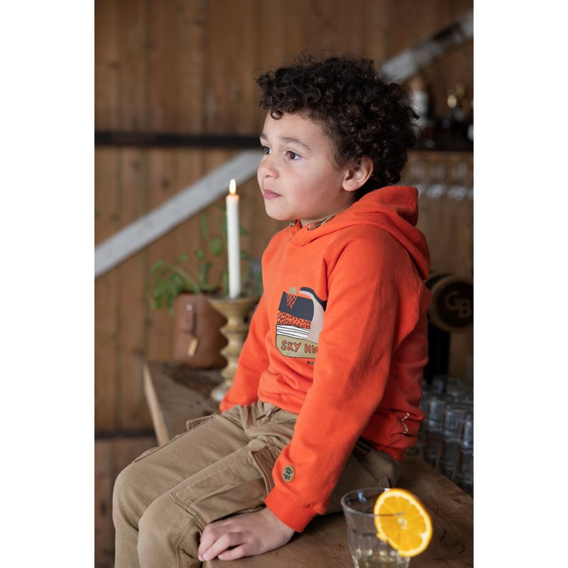 Cooler Hoody in Orange aus Bio Baumwolle 