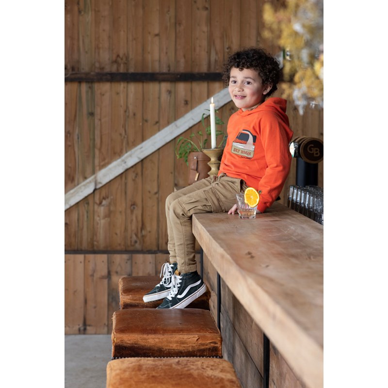 Cooler Hoody in Orange aus Bio Baumwolle 