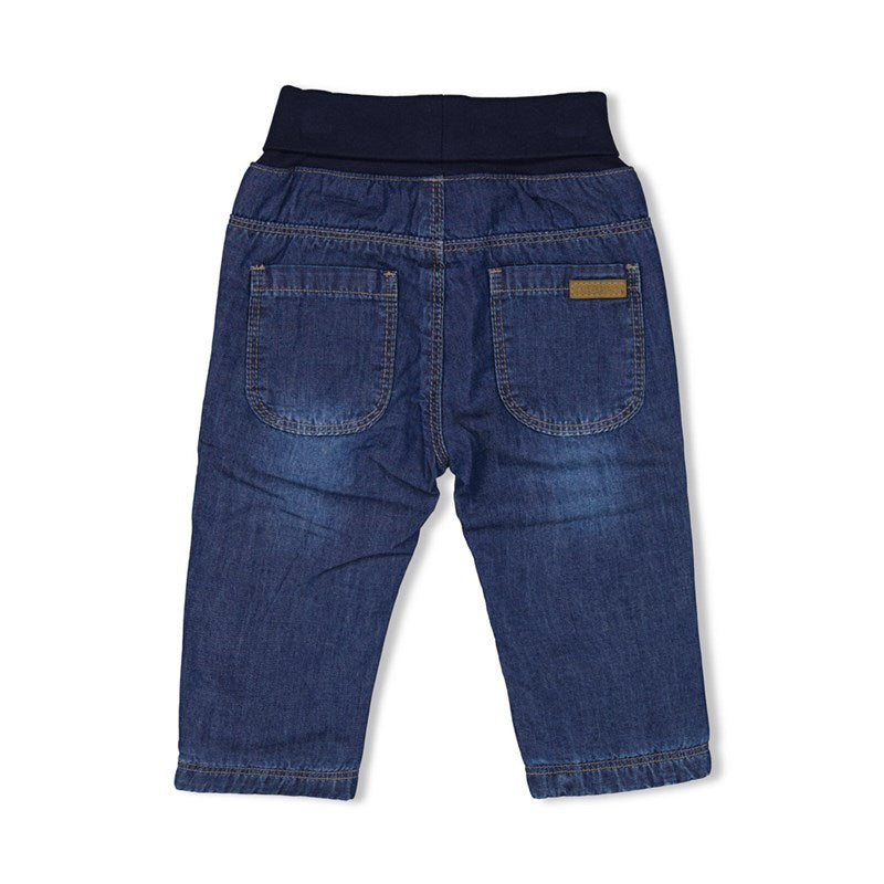 Süße weiche gefütterte Jeans mit Umschlagbund in blau