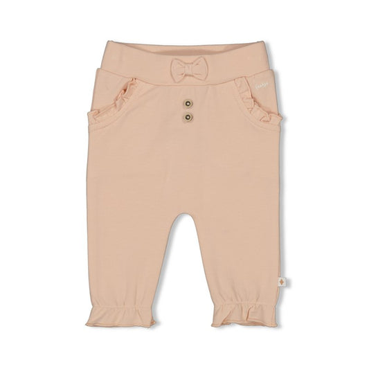 Niedliche Hose mit Rüschen und Schleife in zartem Rosa aus Bio-Baumwolle