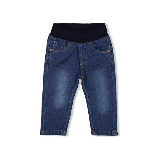 Leichte Hose in Jeansoptik aus Baumwolle mit elastischem Strickbund