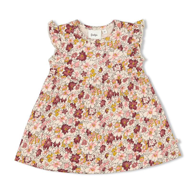 Schönes Sommer Kleid mit pinken Blumen aus Bio-Baumwolle