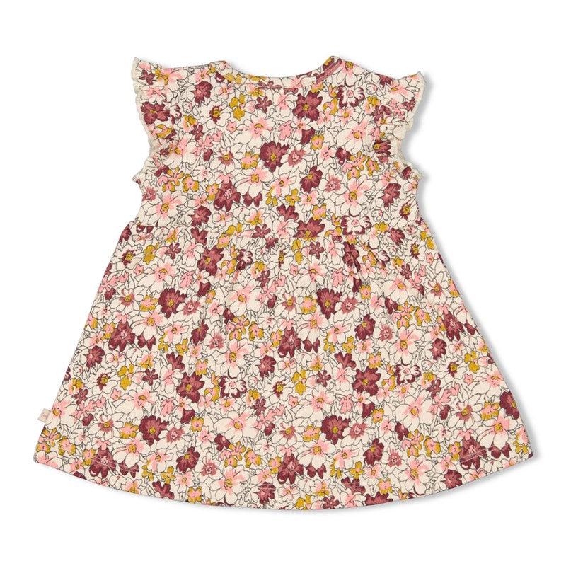 Schönes Sommer Kleid mit pinken Blumen aus Bio-Baumwolle