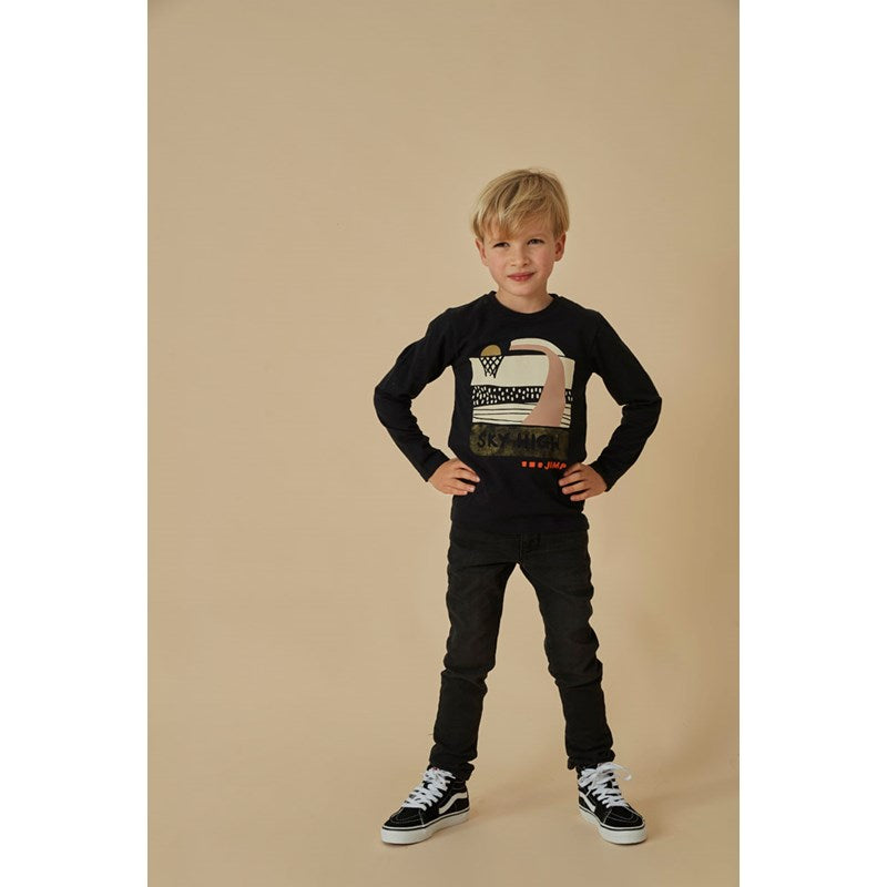 Cooles Longsleeve aus Bio Baumwolle in anthrazit