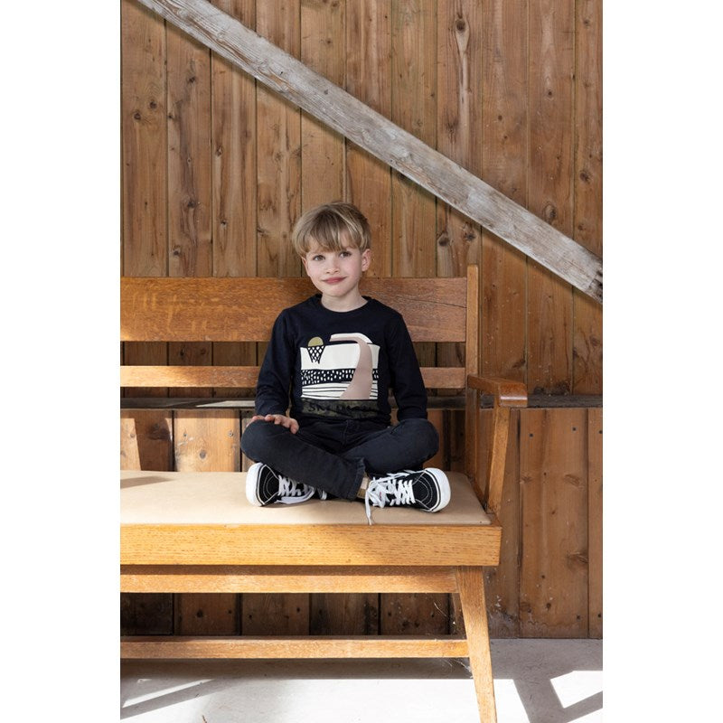 Cooles Longsleeve aus Bio Baumwolle in anthrazit