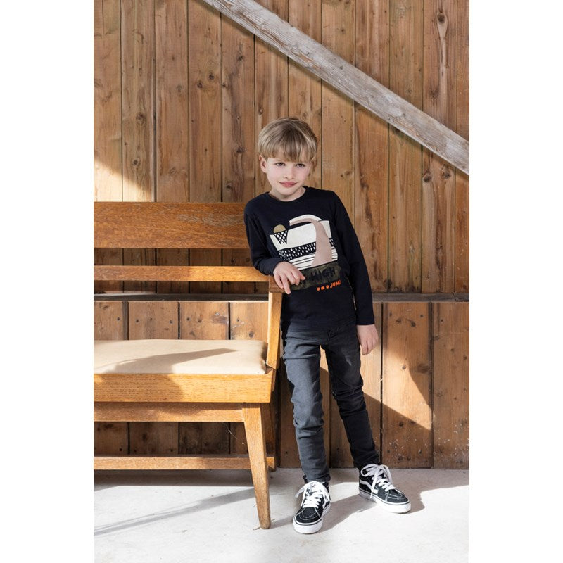 Cooles Longsleeve aus Bio Baumwolle in anthrazit