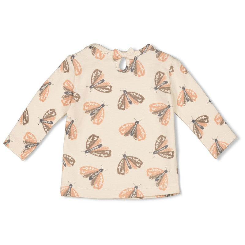 Hochwertiges Longsleeve in Offwhite mit All Over Print mit Motten 