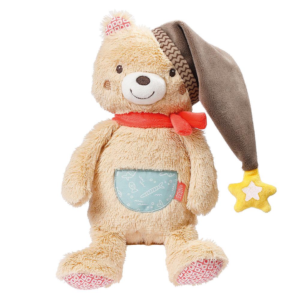 Weiches Kuscheltier Bär mit Nachtlicht und indirekter Glow-in-the-Dark Bestickung