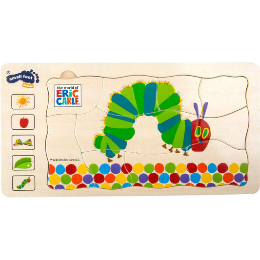 Schichtpuzzel mit der niedlichen Raupe Nimmersatt
