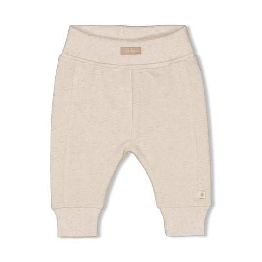 Süße Hose mit Umschlagbund in Offwhite melange aus Bio-Baumwolle 