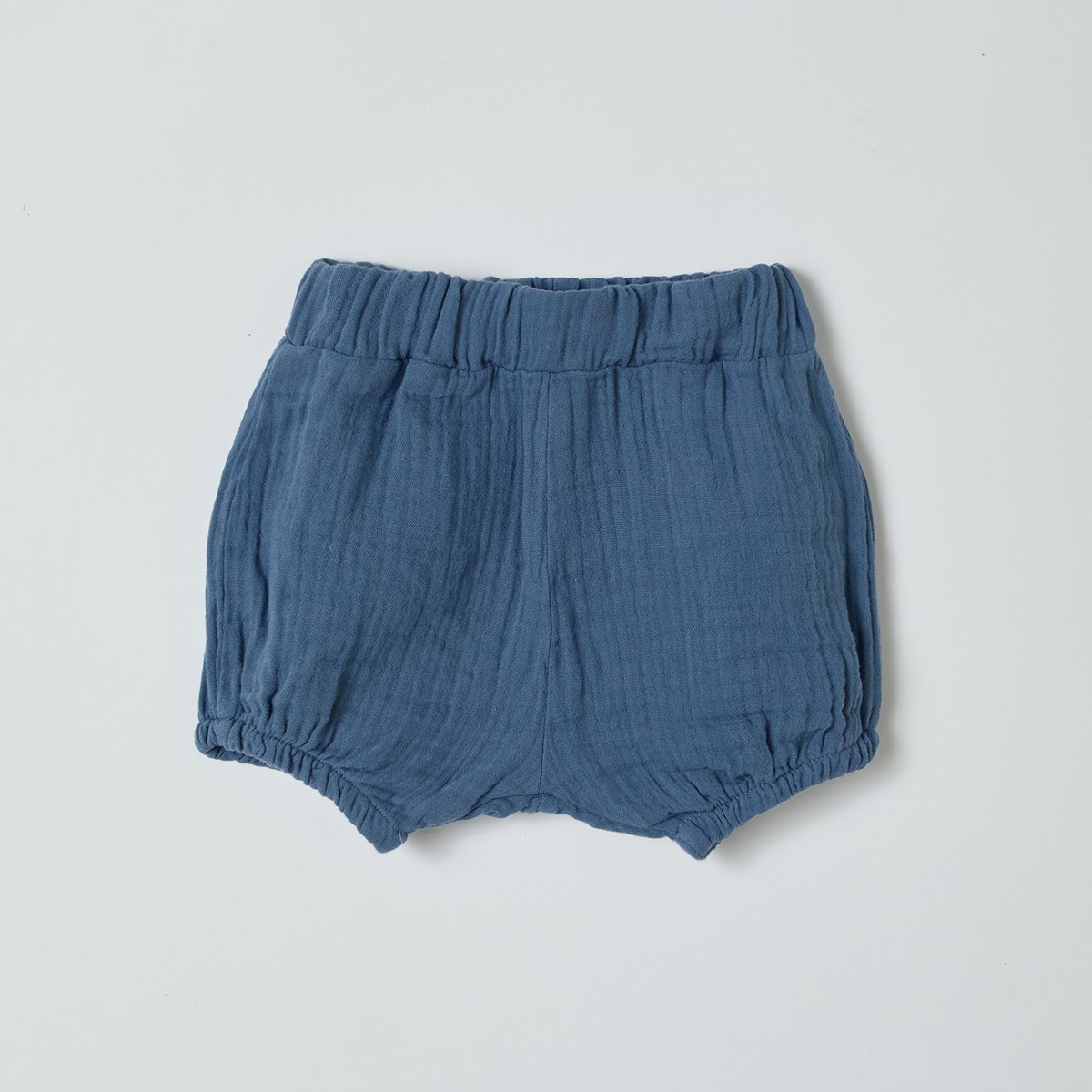 OrganicEra - Shorts aus Bio-Musselin, Indigo/ Senf/ Lachs