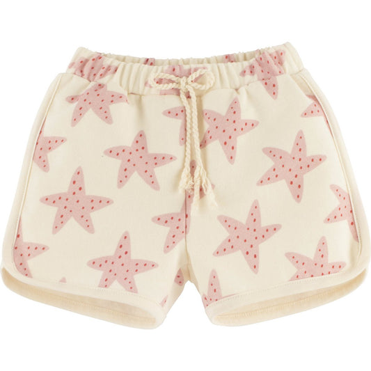 Sportliche Shorts in creme mit Seesternen 