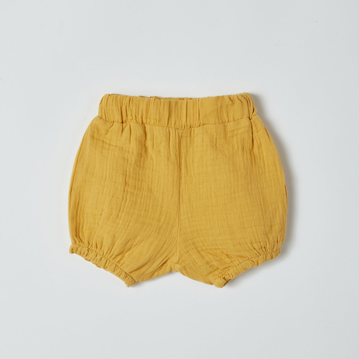 OrganicEra - Shorts aus Bio-Musselin, Indigo/ Senf/ Lachs
