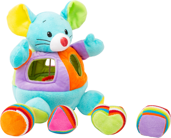 Tolles buntes Lernspiel Zeug für die Kleinsten aus weichem Stoff mit vier Steckelementen