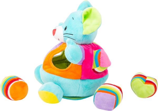 Tolles buntes Lernspiel Zeug für die Kleinsten aus weichem Stoff mit vier Steckelementen