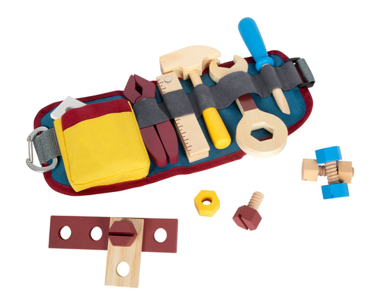 Schöner hochwertiger Werkzeuggürtel mit Holz Werkzeugen