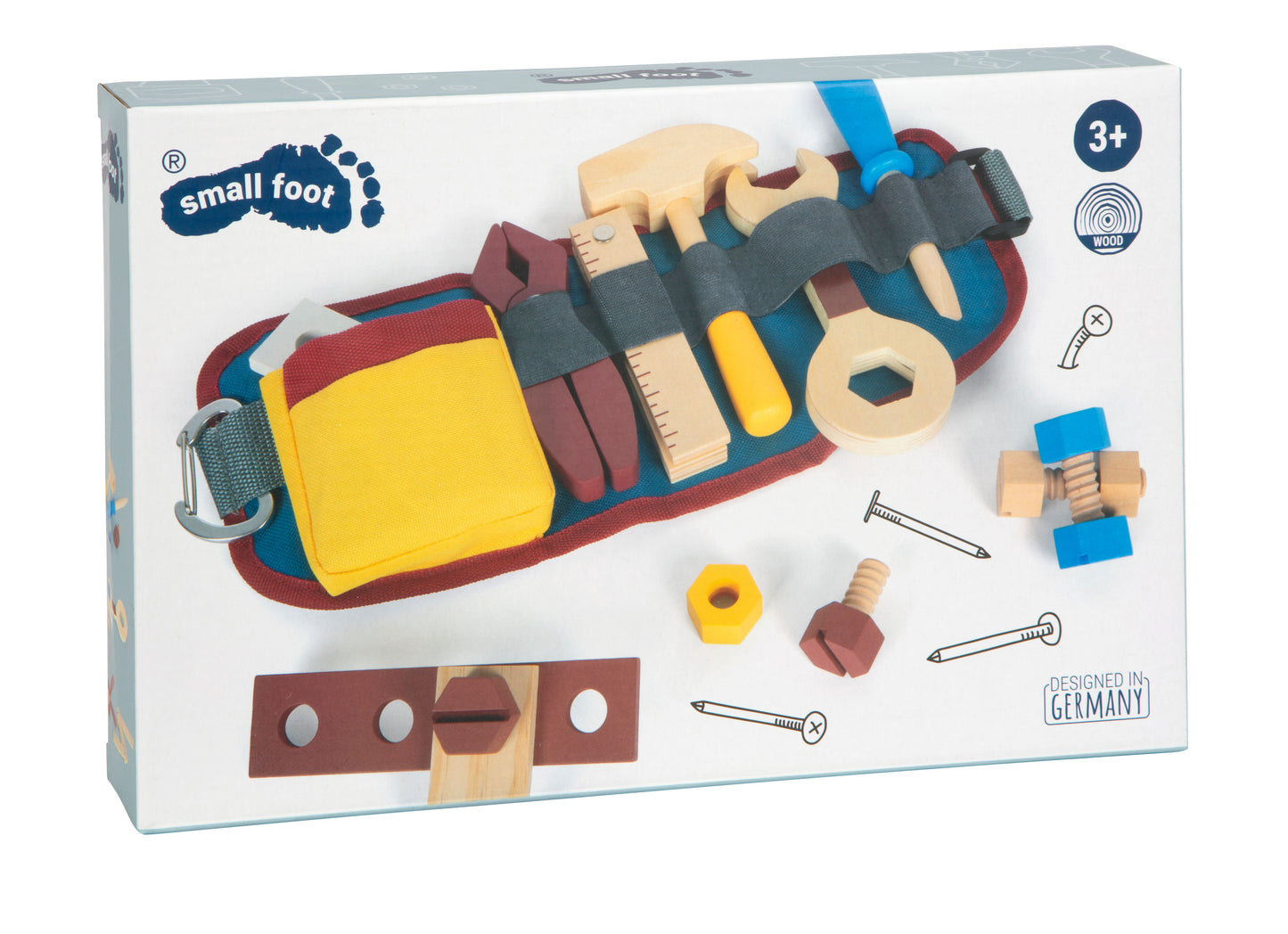 Schöner hochwertiger Werkzeuggürtel mit Holz Werkzeugen