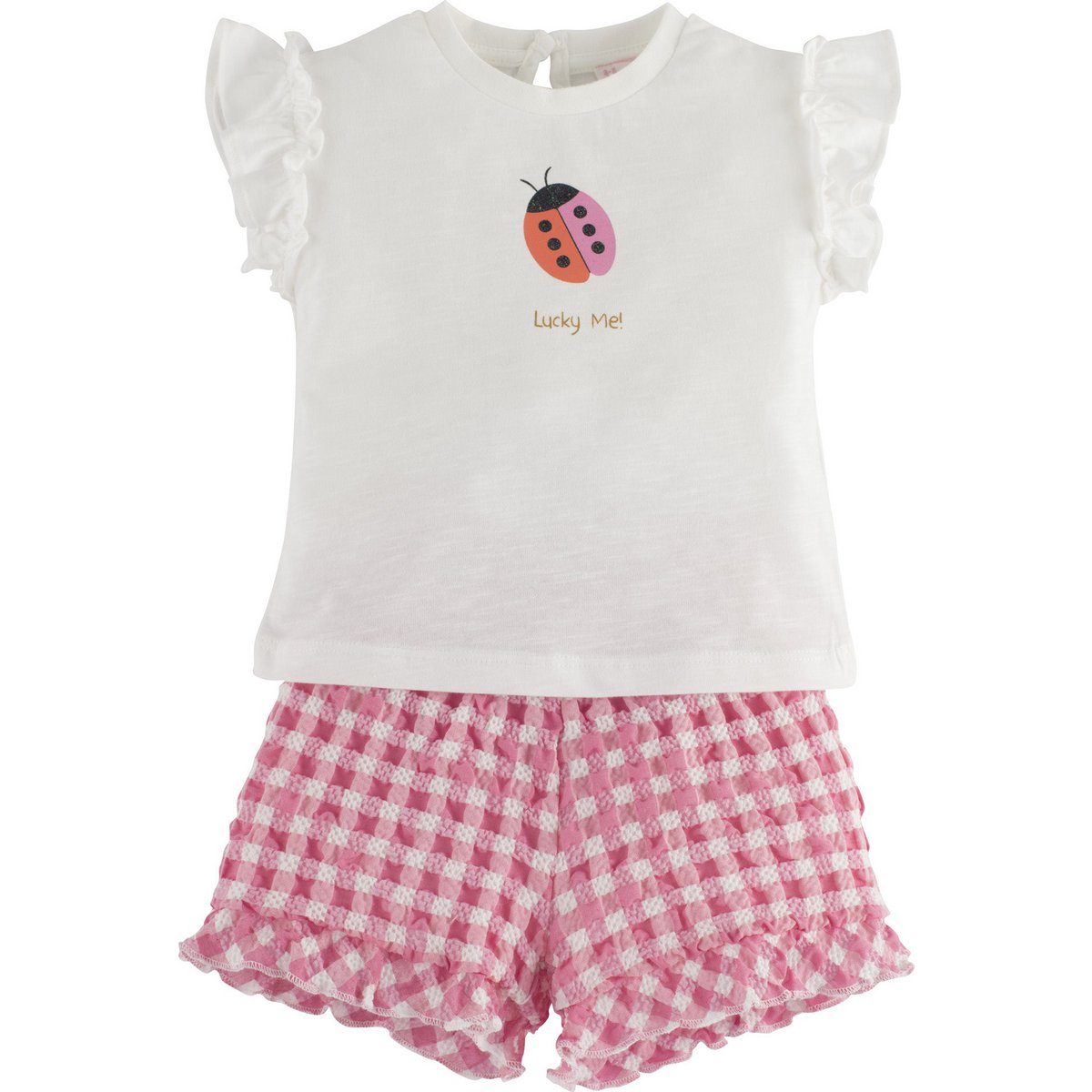 Süßes Sommer-Set für Mädchen mit Rüschen und Seesucker Shorts