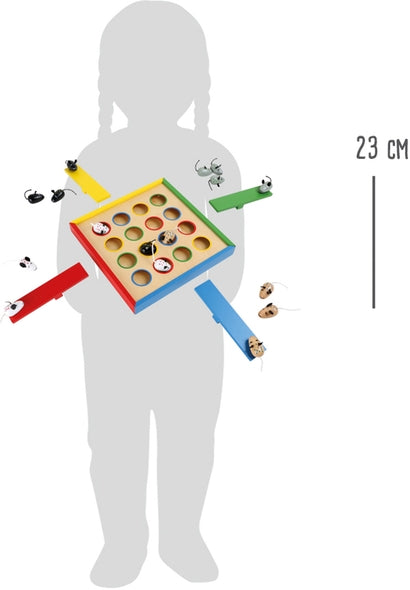 Spaßiges Gesellschaftsspiel für die ganze Familie bei dem die Mäuse in die Löcher befördert werden müssen 