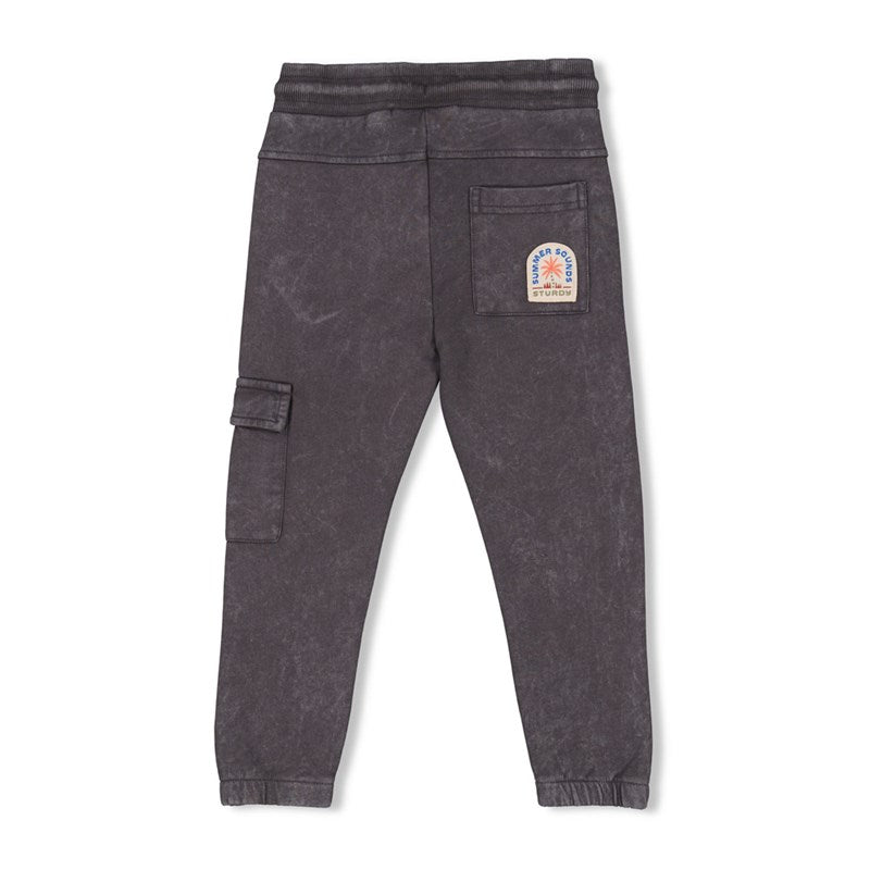 Bequeme und weiche Jogginghose aus Bio-Baumwolle in Anthrazit mit Kordelzug und Gummibund an den Beinen und am Bauch 