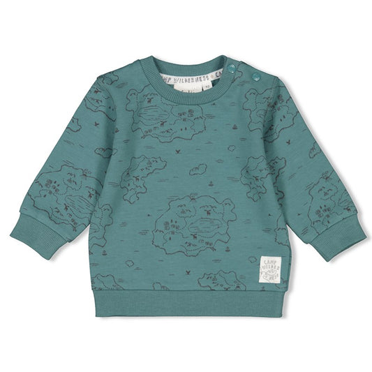 Cooler Sweater in petrol aus Bio Baumwolle