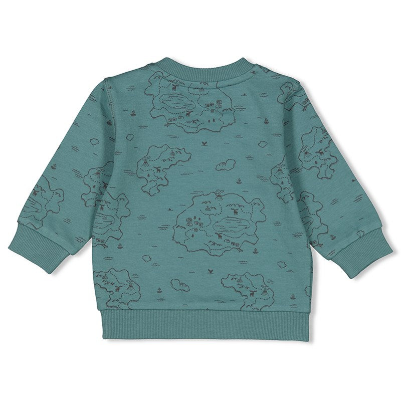 Cooler Sweater in petrol aus Bio Baumwolle