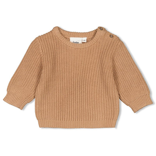 Wunderschöner Strick-Sweater in Haselnuss aus Bio-Baumwolle