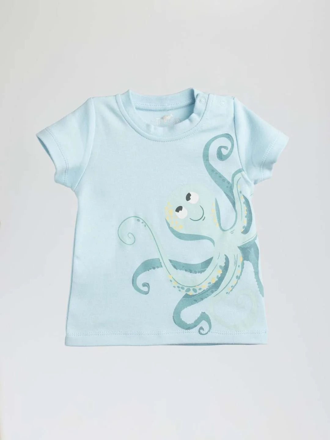 T-Shirt in hellblau mit Krake