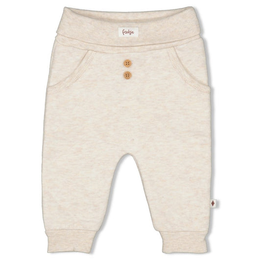 Warme wattierte Hose mit Waffelmuster in natur melange aus Bio-Baumwolle