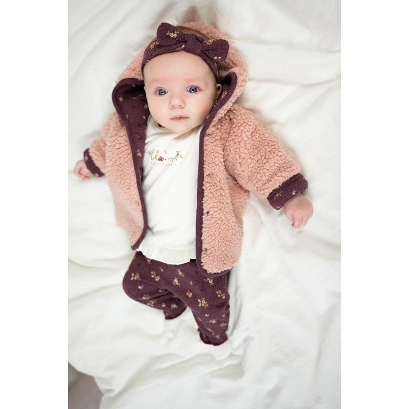 Warme Wendejacke in zartem rosa und lila aus Bio-Baumwolle