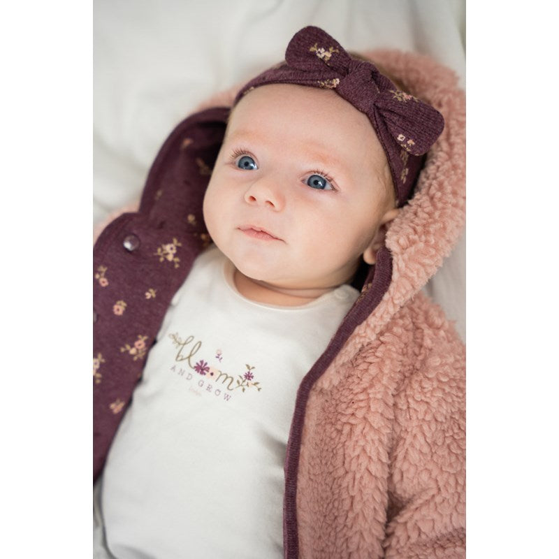 Warme Wendejacke in zartem rosa und lila aus Bio-Baumwolle