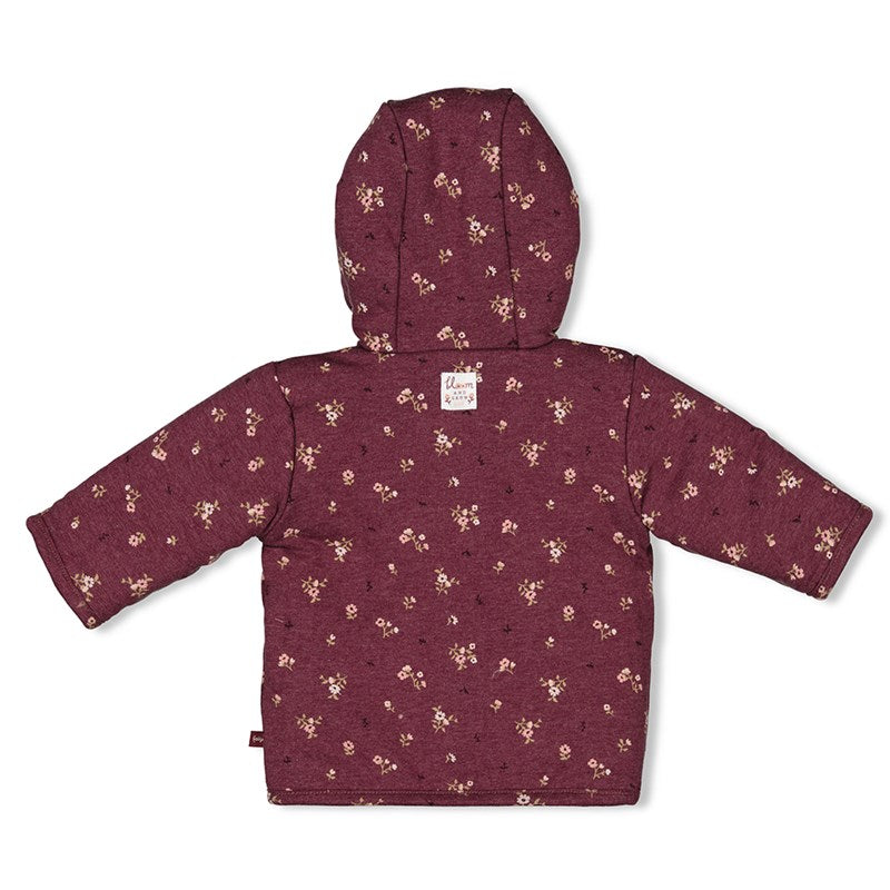 Warme Wendejacke in zartem rosa und lila aus Bio-Baumwolle