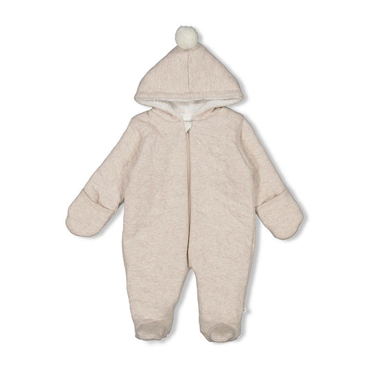 Niedlicher Winteranzug mit Kapuze und Bommel aus Bio-Baumwolle