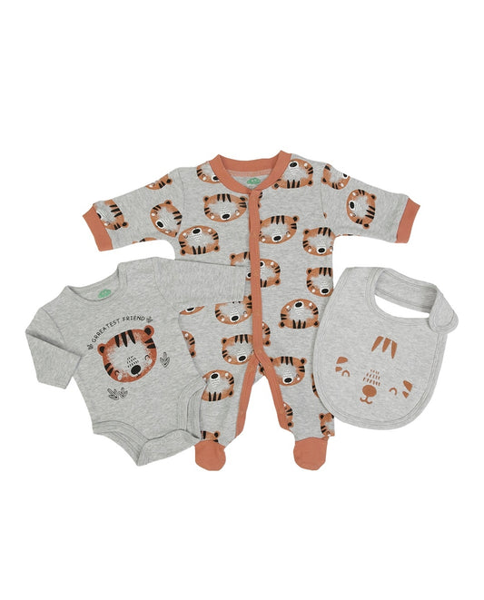 FS Baby - Set Schlafanzug, Body und Latz mit Tiger