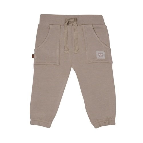 Bequeme und süße Hose mit Taschen und Zugbund in taupe