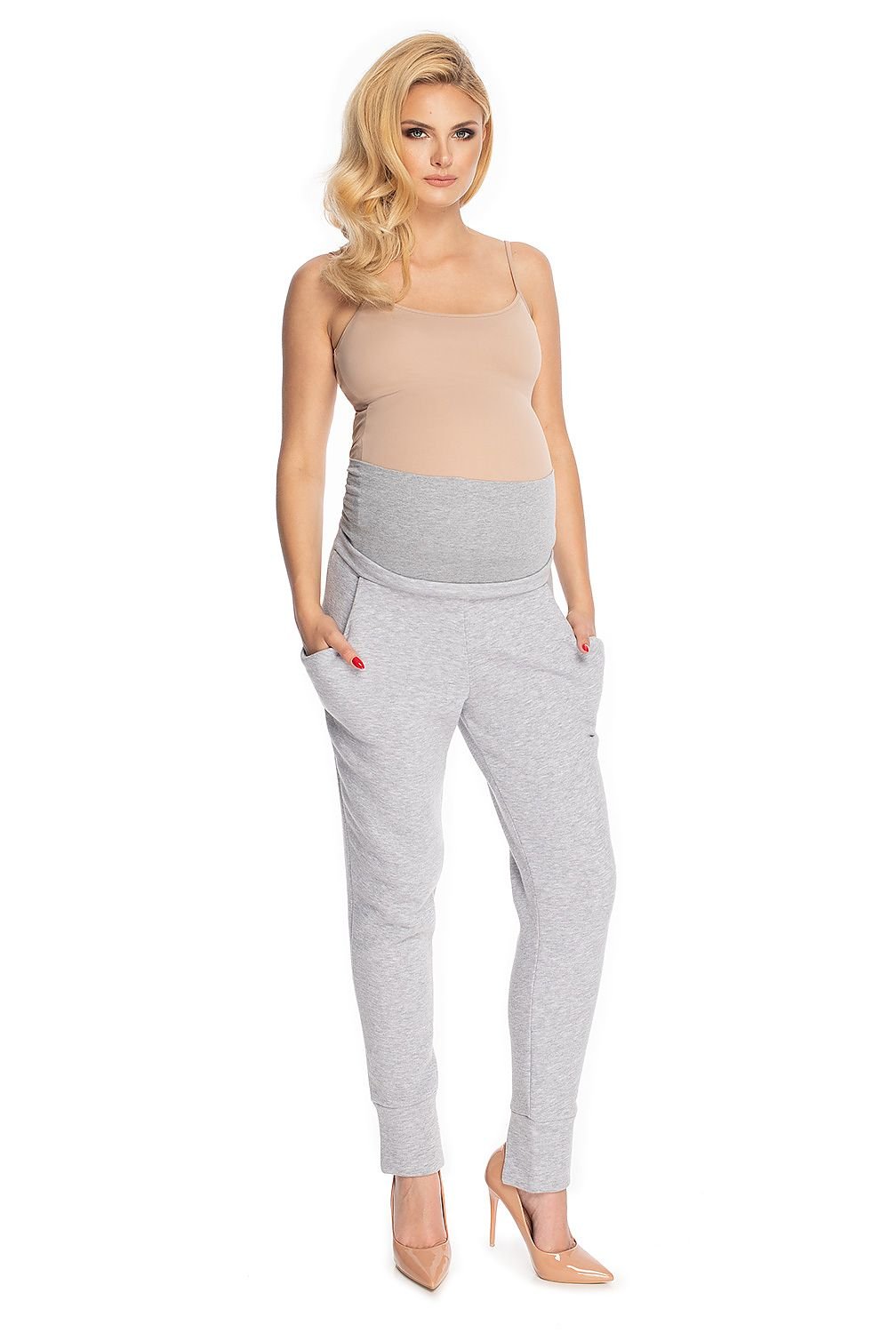 PeeKaBoo - Umstandshose/ Sweatpants mit Taschen in hellgrau