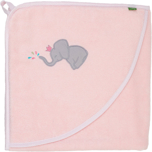 Das schöne und kuschelige Kapuzenhandtuch in rosa mit dem niedlichen Elefanten macht das Abtrocknen nach dem Baden zu einem Vergnügen für kleine Mädchen!
